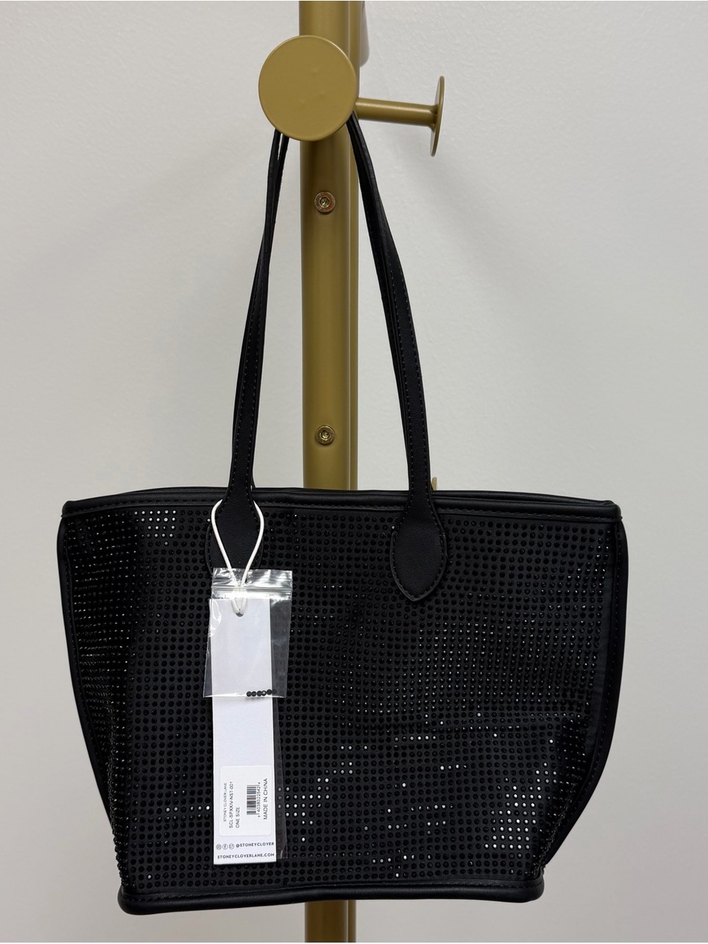 Stoney Clover Lane Black Studded Tote